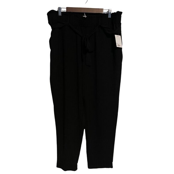 SO Paperbag Waist Tapered Pants Black 1X – NWT - Picture 1 of 6